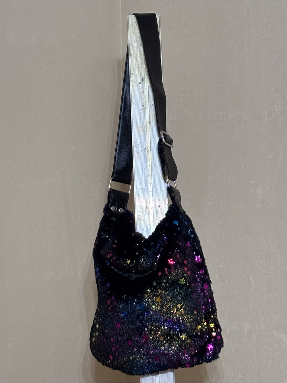 Black Sequin Star Hobo Shoulder Bag Y2K Celestial Fairy Grunge Festival Purse